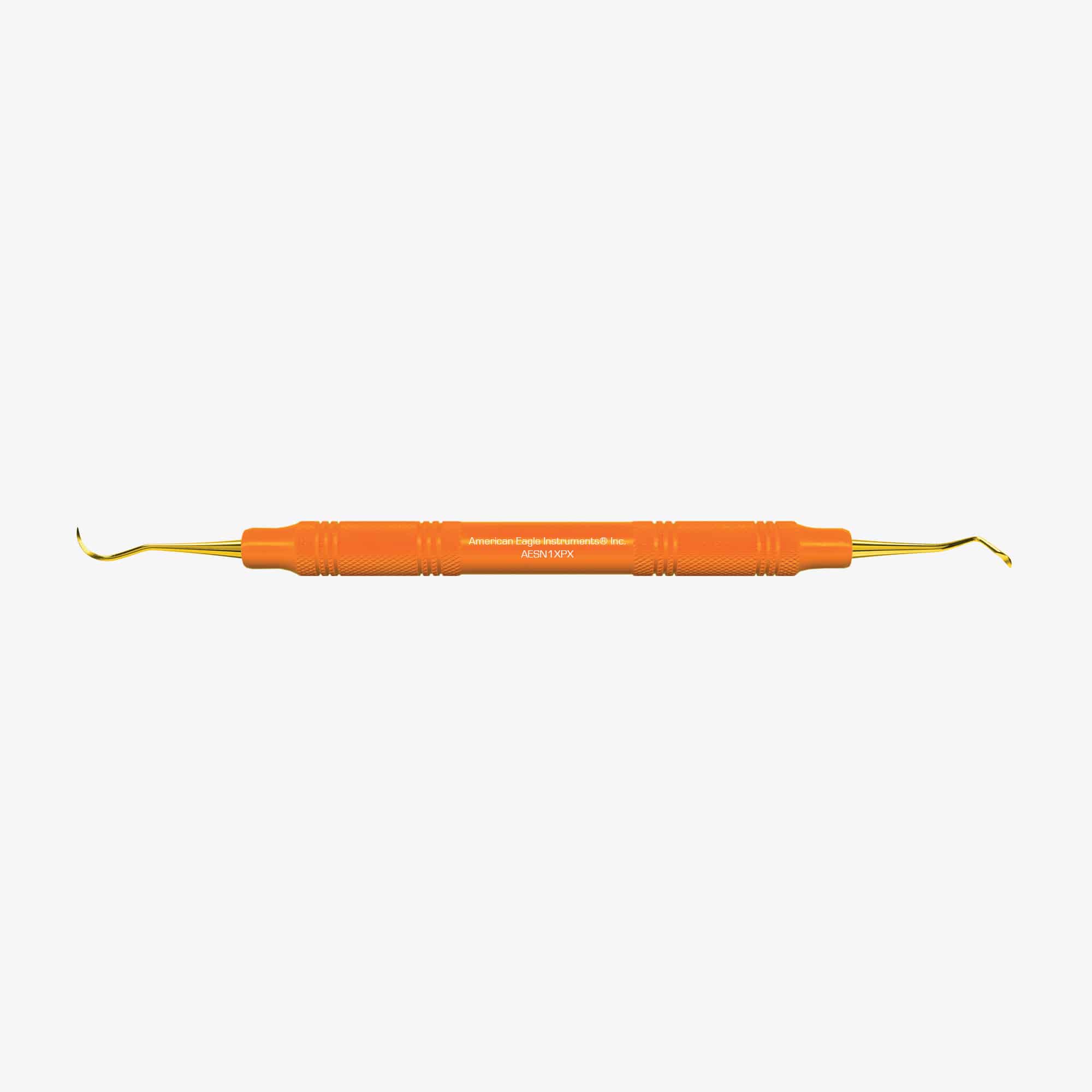 American Eagle Instrument AESN1XPX Double End #N1 Dental Scaler Anterior XP Resin Handle Orange American Eagle Instrument AESN1XPX Double End #N1 Dental Scaler Anterior XP Resin Handle Orange